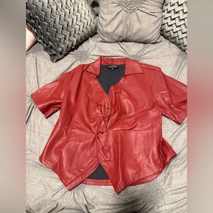 Red Faux leather top. Quality faux leather